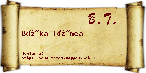 Bóka Tímea névjegykártya